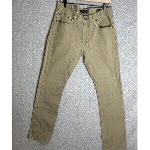 Bullhead Denim Co Pants Mens 33x32 Khaki Slim Fit Stretch Denim Beige Chino